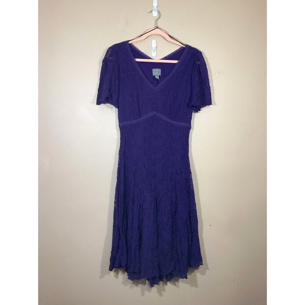 Rabbit Rabbit Rabbit Design V-Neck Lace Maxi Dress 14 Purple Cottage Whimsigoth